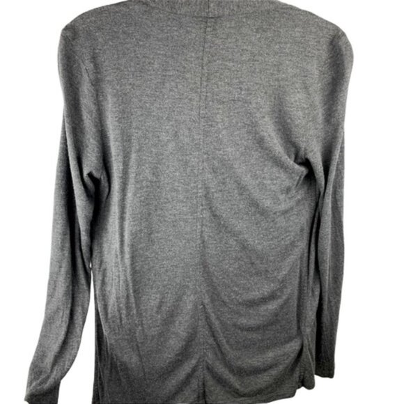 Ann Taylor Grey Open Front Drape Shawl Neck Sweater Cardigan - Picture 5 of 13